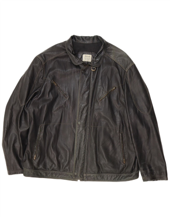 Vintage Mens Leather Jacket UK 44 2XL Black