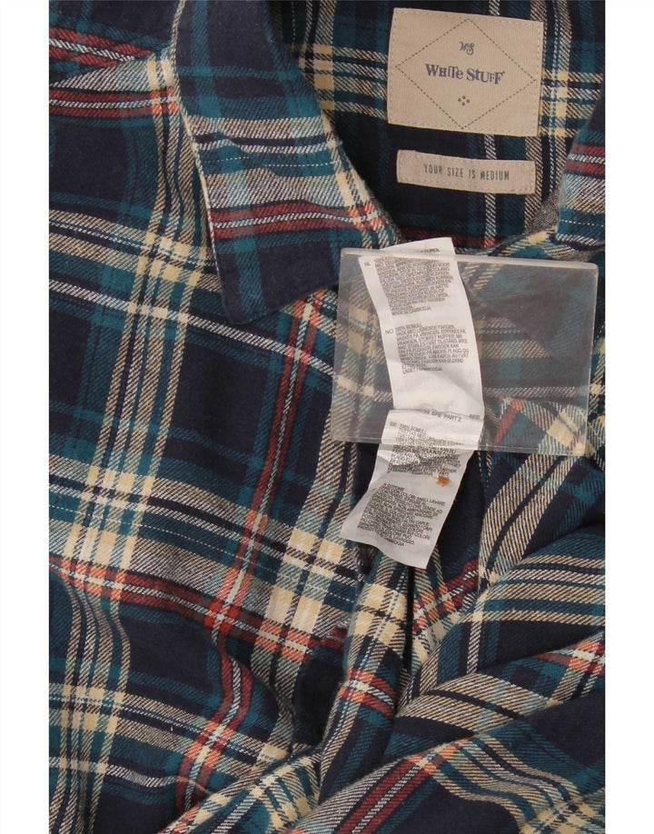White Stuff Mens Flannel Shirt Medium Blue Check Cotton