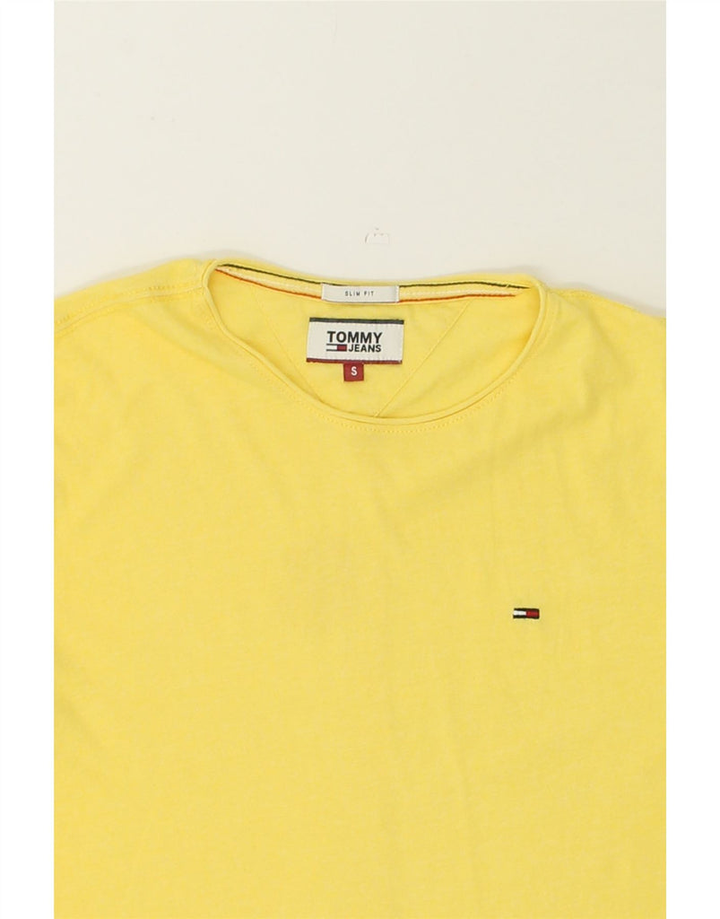 TOMMY HILFIGER Mens T-Shirt Top Small Yellow Cotton | Vintage Tommy Hilfiger | Thrift | Second-Hand Tommy Hilfiger | Used Clothing | Messina Hembry 