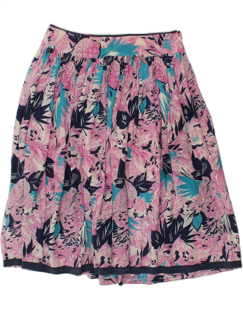 VINTAGE Womens Flared Skirt W34 Large Purple Floral | Vintage Vintage | Thrift | Second-Hand Vintage | Used Clothing | Messina Hembry 