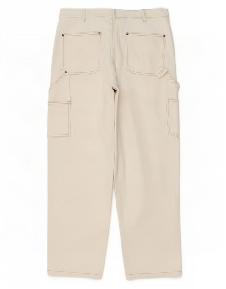 Zara Mens Cargo Straight Jeans EU 42 Large W32 L30 Beige