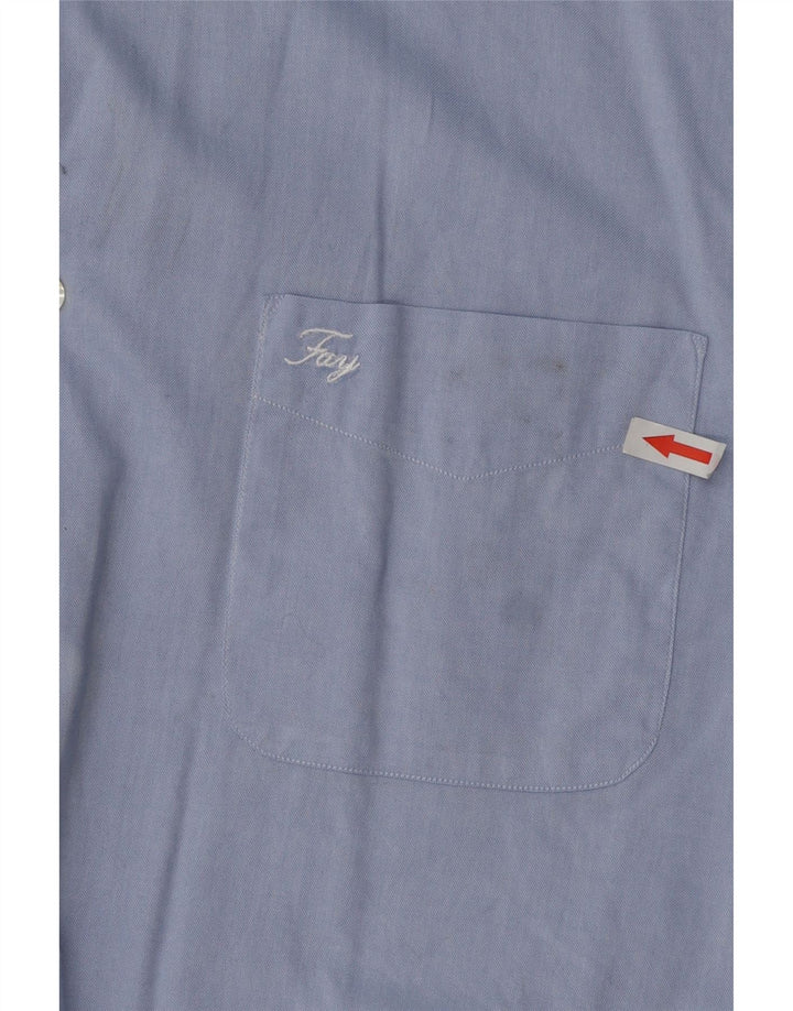 Fay Mens Shirt Size 44 17 1/2 XL Blue Cotton