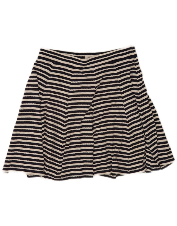 Fat Face Womens Knit A-Line Skirt UK 10 Small W28 Black Striped Cotton