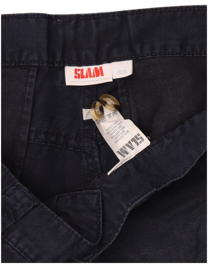 Slam Mens Cargo Shorts IT 46 Small W30  Navy Blue Cotton