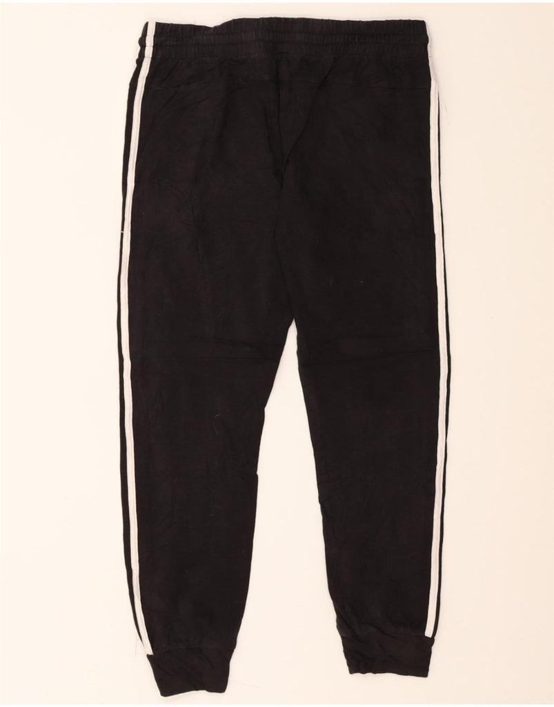 ADIDAS Womens Tracksuit Trousers Joggers UK 14 Large  Black Cotton Vintage Adidas and Second-Hand Adidas from Messina Hembry 