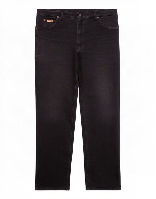 Wrangler Mens Texas Straight Jeans W38 L32 Black Cotton
