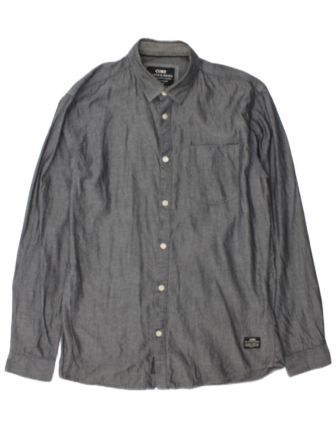 Jack & Jones Mens Shirt Medium Grey Cotton