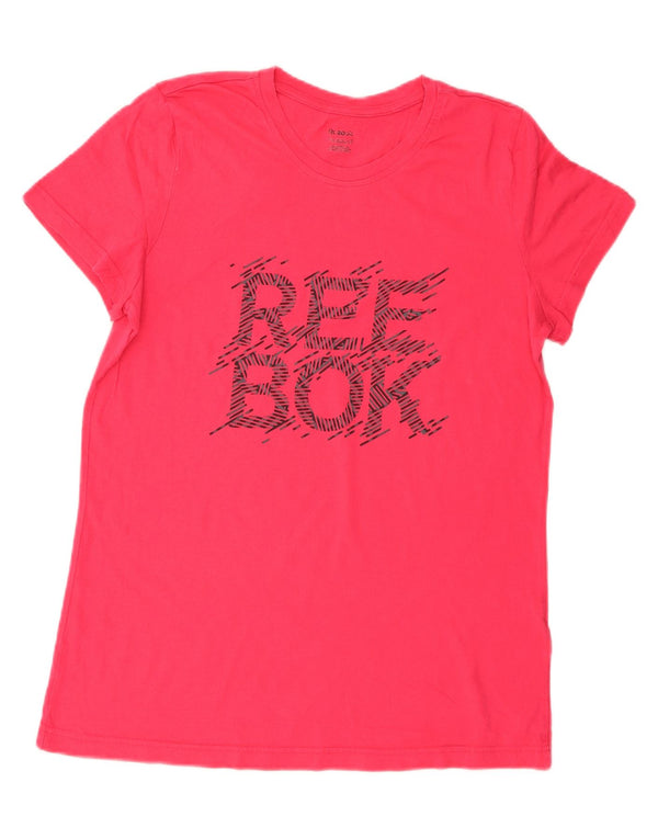 Reebok Womens Graphic T-Shirt Top UK 20/22 XL Pink Cotton