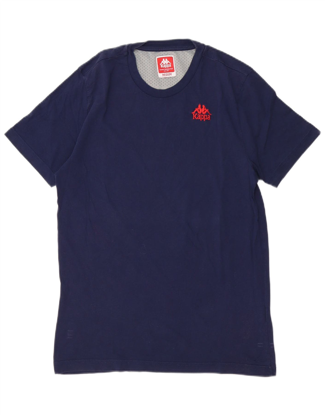 Kappa Mens Graphic T-Shirt Top Medium Navy Blue Colourblock Cotton