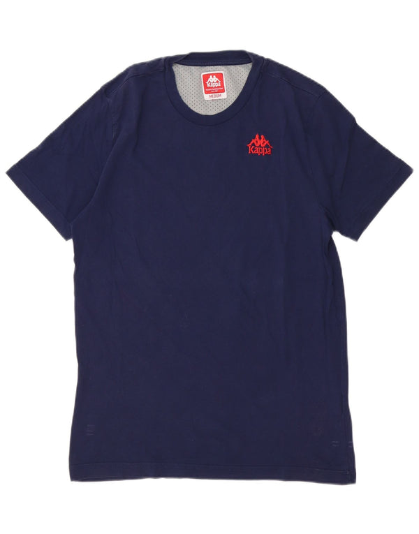 Kappa Mens Graphic T-Shirt Top Medium Navy Blue Colourblock Cotton