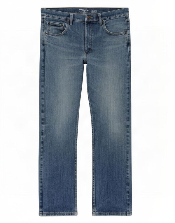 Wrangler Mens Straight Jeans W32 L32 Blue Cotton