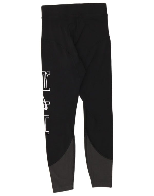 Nike Womens Graphic Leggings UK 8 Small Black Cotton Sports