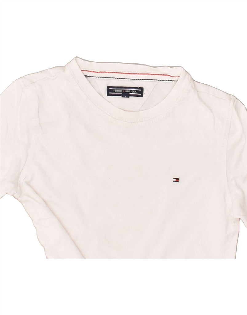 TOMMY HILFIGER Boys T-Shirt Top 7-8 Years White Cotton | Vintage Tommy Hilfiger | Thrift | Second-Hand Tommy Hilfiger | Used Clothing | Messina Hembry 