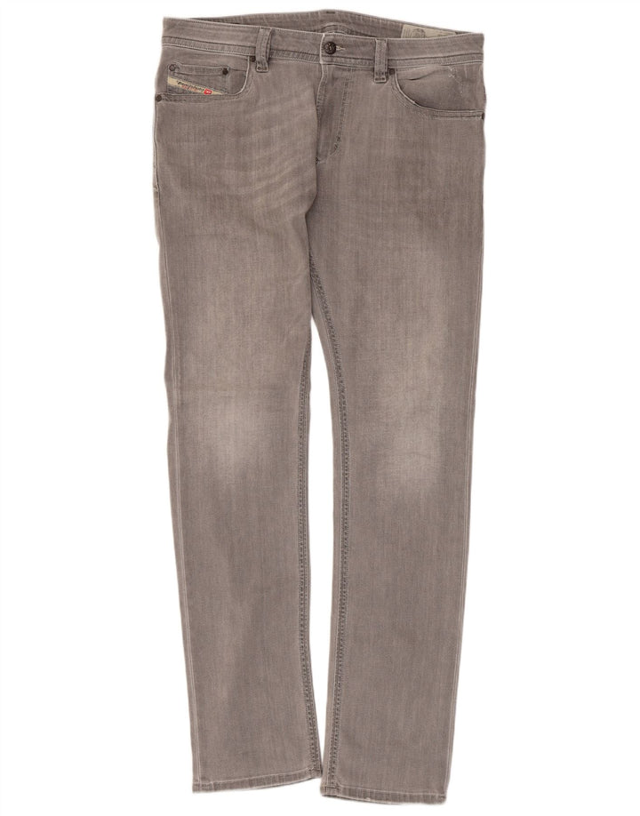 DIESEL Womens Thavar Slim Skinny Jeans W34 L32 Grey Cotton