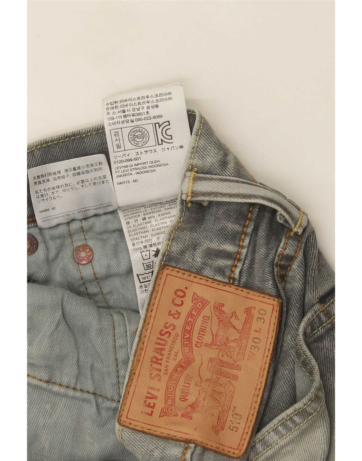 Levi's Mens 510 Skinny Jeans W30 L30 Grey Cotton