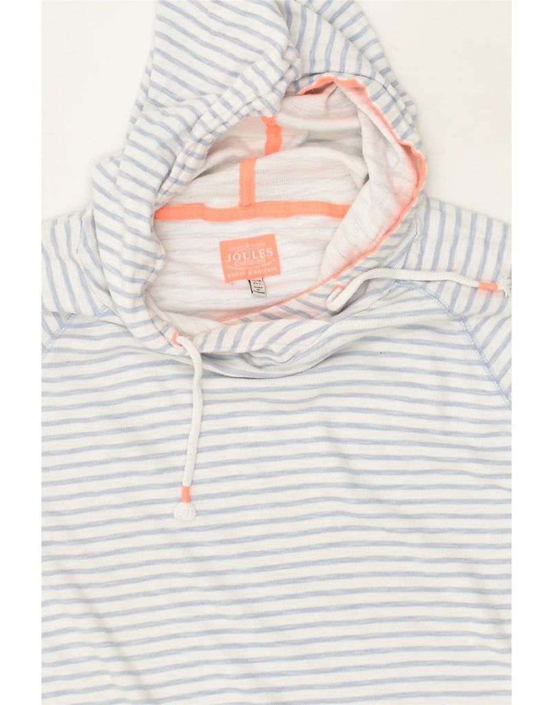 JOULES Womens Hoodie Jumper UK 14  Large Blue Striped Cotton | Vintage Joules | Thrift | Second-Hand Joules | Used Clothing | Messina Hembry 