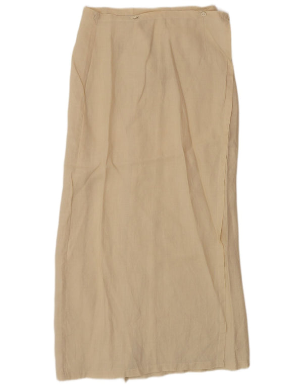 Chicca Testi Womens Maxi Wrap Skirt Small W26 Beige Linen