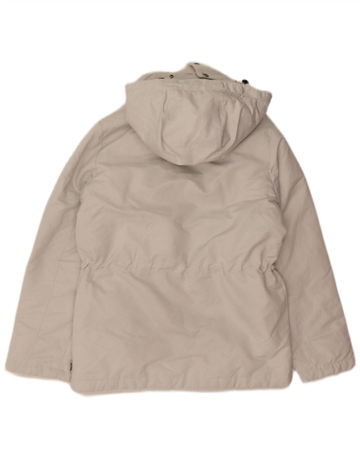 Geox Womens Hooded Oversized Padded Jacket UK 6 XS White Polyester