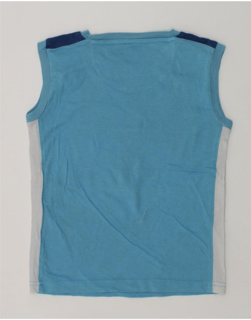 CHAMPION Boys Graphic Vest Top 3-4 Years 2XS Blue Colourblock | Vintage Champion | Thrift | Second-Hand Champion | Used Clothing | Messina Hembry 