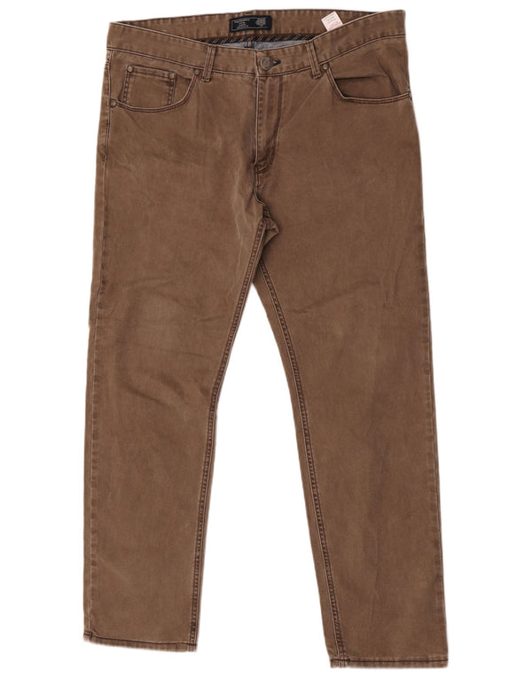 Paul Costelloe Mens Straight Jeans W38 L31 Brown Cotton