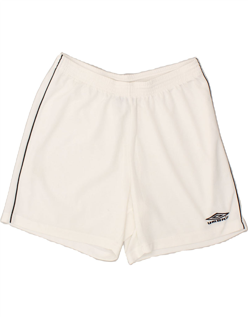 UMBRO Mens Graphic Sport Shorts UK 44/46 XL White Polyester Vintage Umbro and Second-Hand Umbro from Messina Hembry 