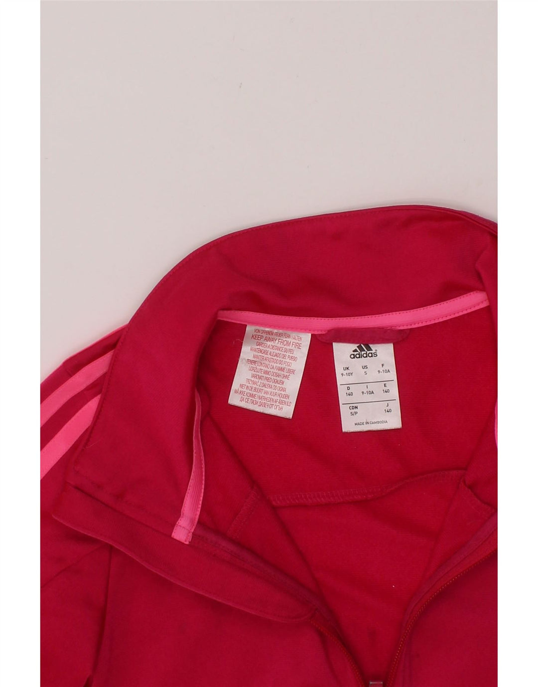 ADIDAS Girls Tracksuit Top Jacket 9-10 Years Small Pink Polyester Vintage Adidas and Second-Hand Adidas from Messina Hembry 
