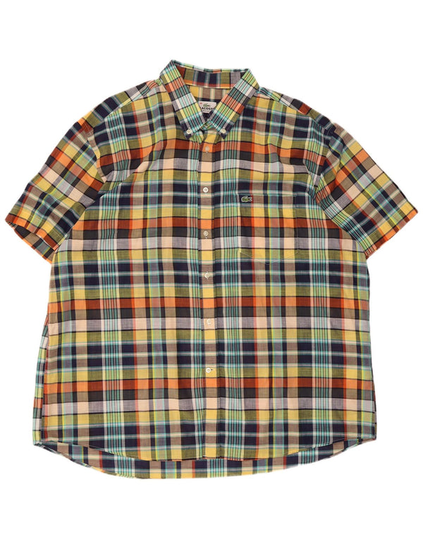 Lacoste Mens Regular Fit Short Sleeve Shirt Size 48 3XL Multicoloured Check