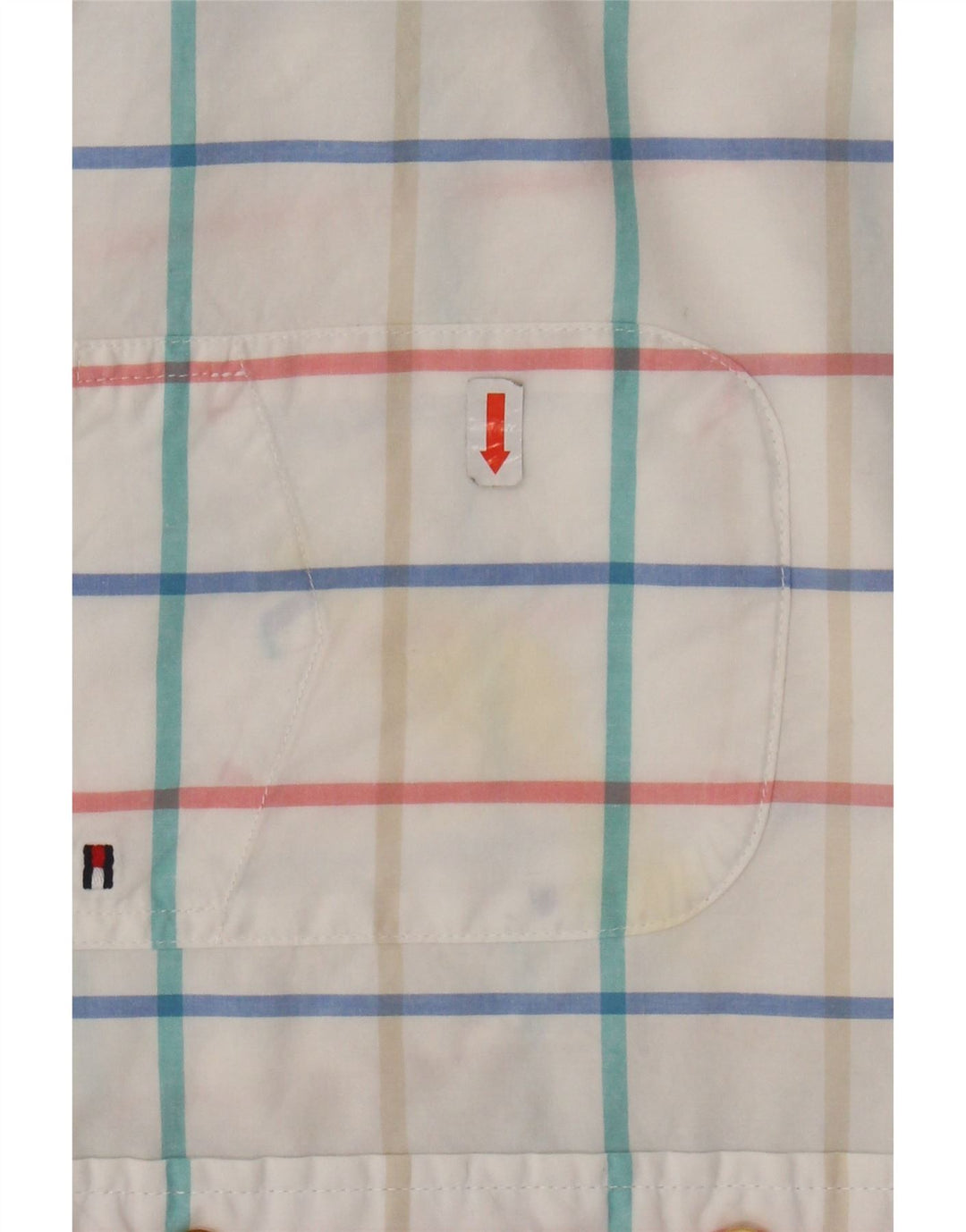 TOMMY HILFIGER Mens Classic Fit Shirt Medium White Check Cotton