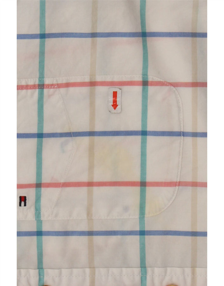 TOMMY HILFIGER Mens Classic Fit Shirt Medium White Check Cotton