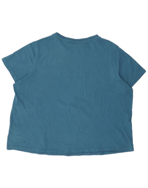 Ellesse Womens Graphic T-Shirt Top UK 28 6XL Blue Cotton