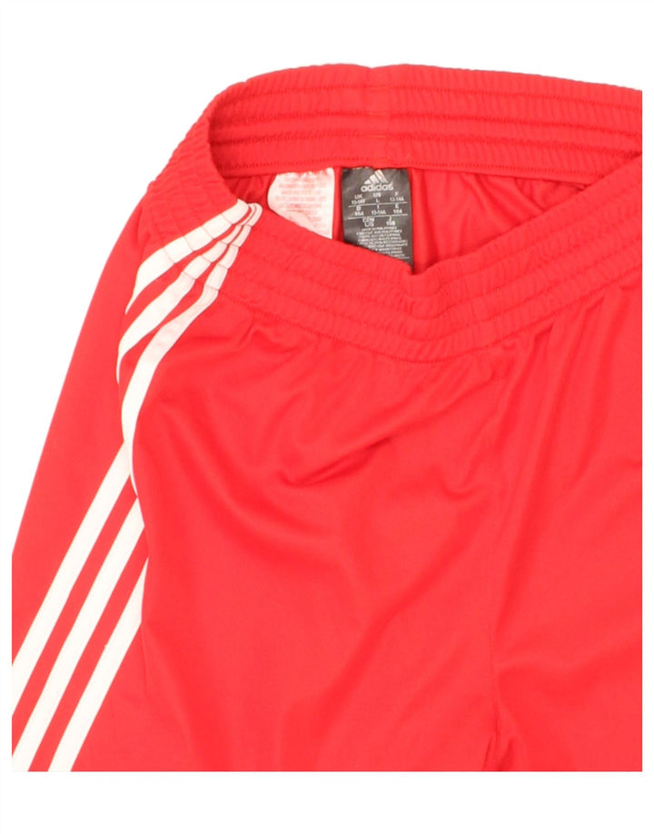 ADIDAS Boys Graphic Sport Shorts 13-14 Years  Red Polyester Vintage Adidas and Second-Hand Adidas from Messina Hembry 
