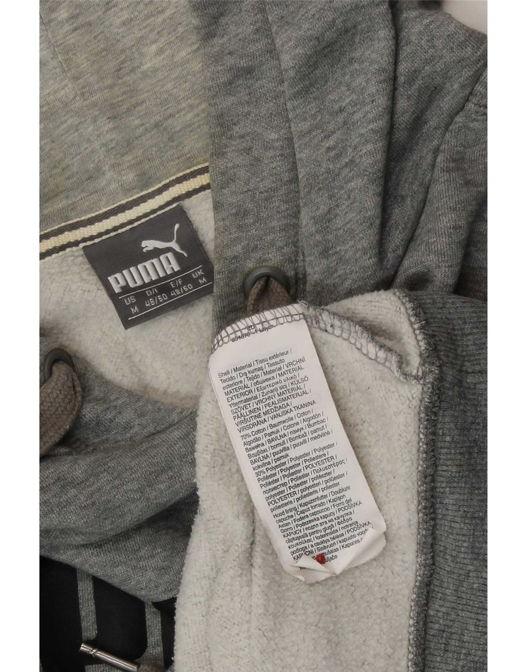 Puma Mens Graphic Hoodie Jumper Medium Grey Cotton