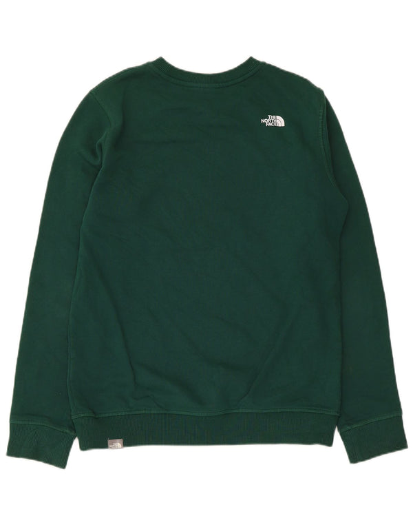 The North Face Boys Graphic Sweatshirt Jumper 14-15 Years XL Green Cotton