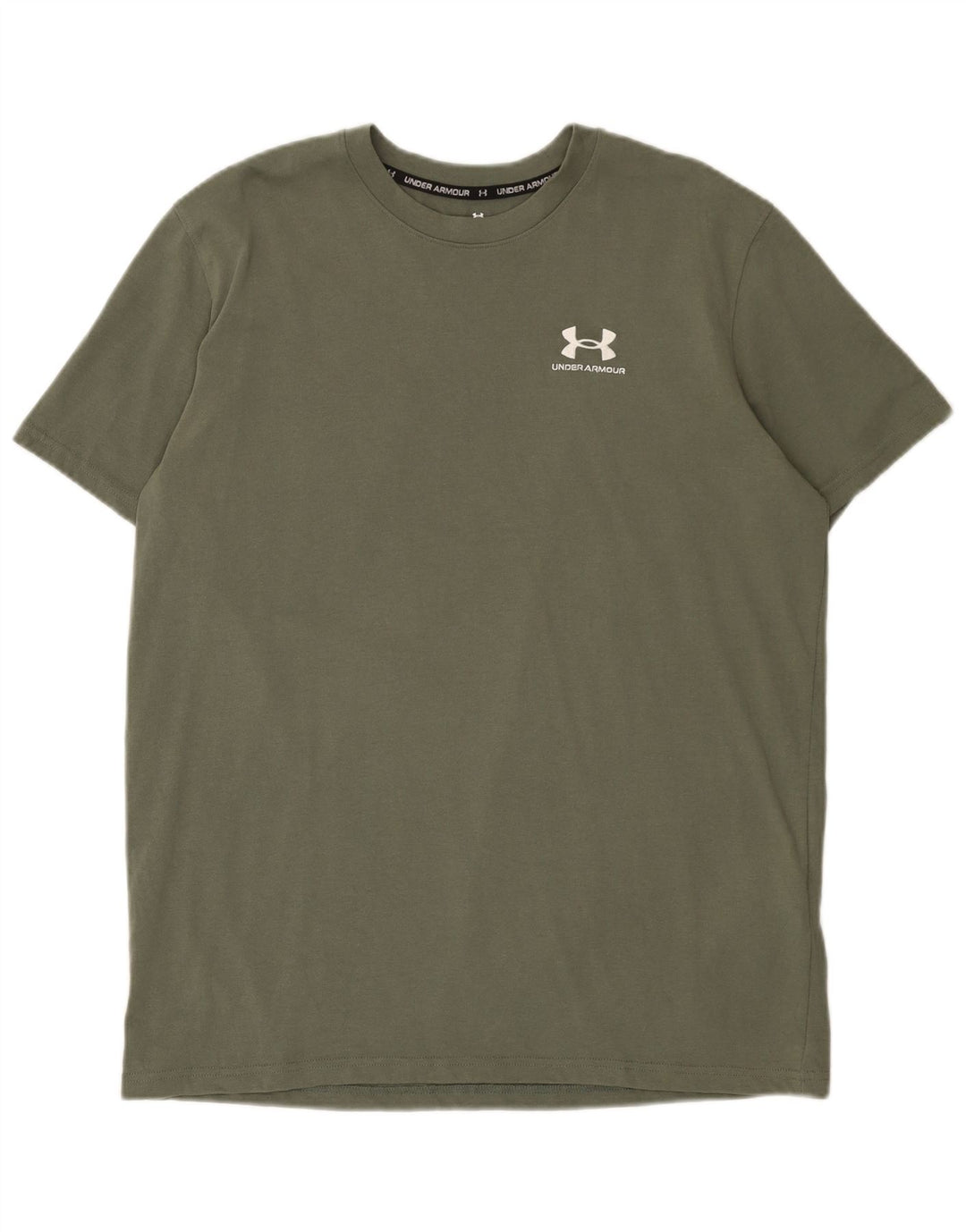 Under Armour Mens T-Shirt Top Large Khaki Cotton
