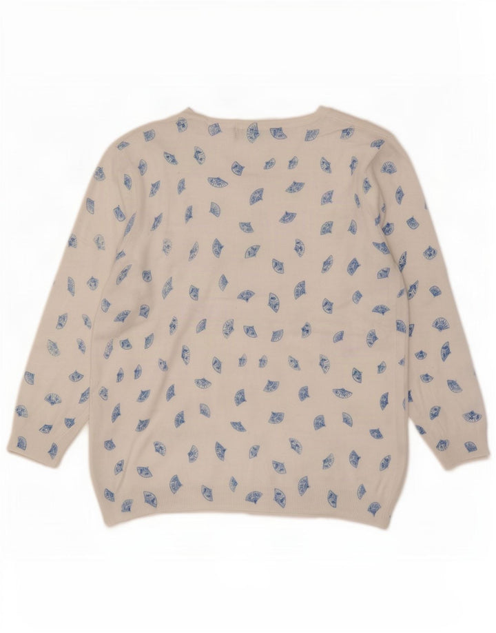 Marks & Spencer Womens Abstract Pattern Boat Neck Jumper Sweater UK 12 Medi
