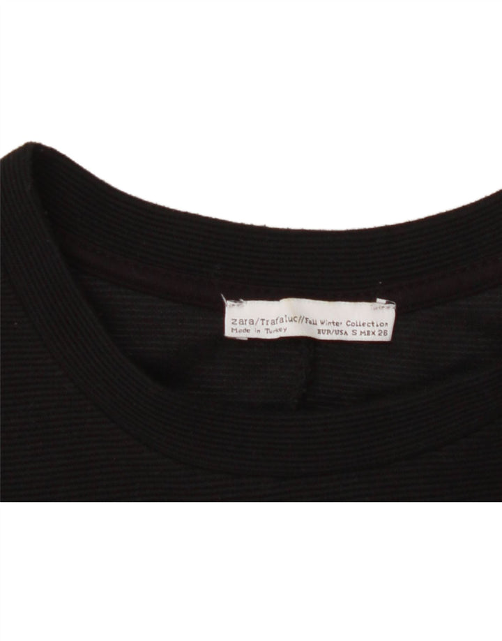 ZARA Womens T-Shirt Dress UK 10 Small Black Polyester Vintage Zara and Second-Hand Zara from Messina Hembry 