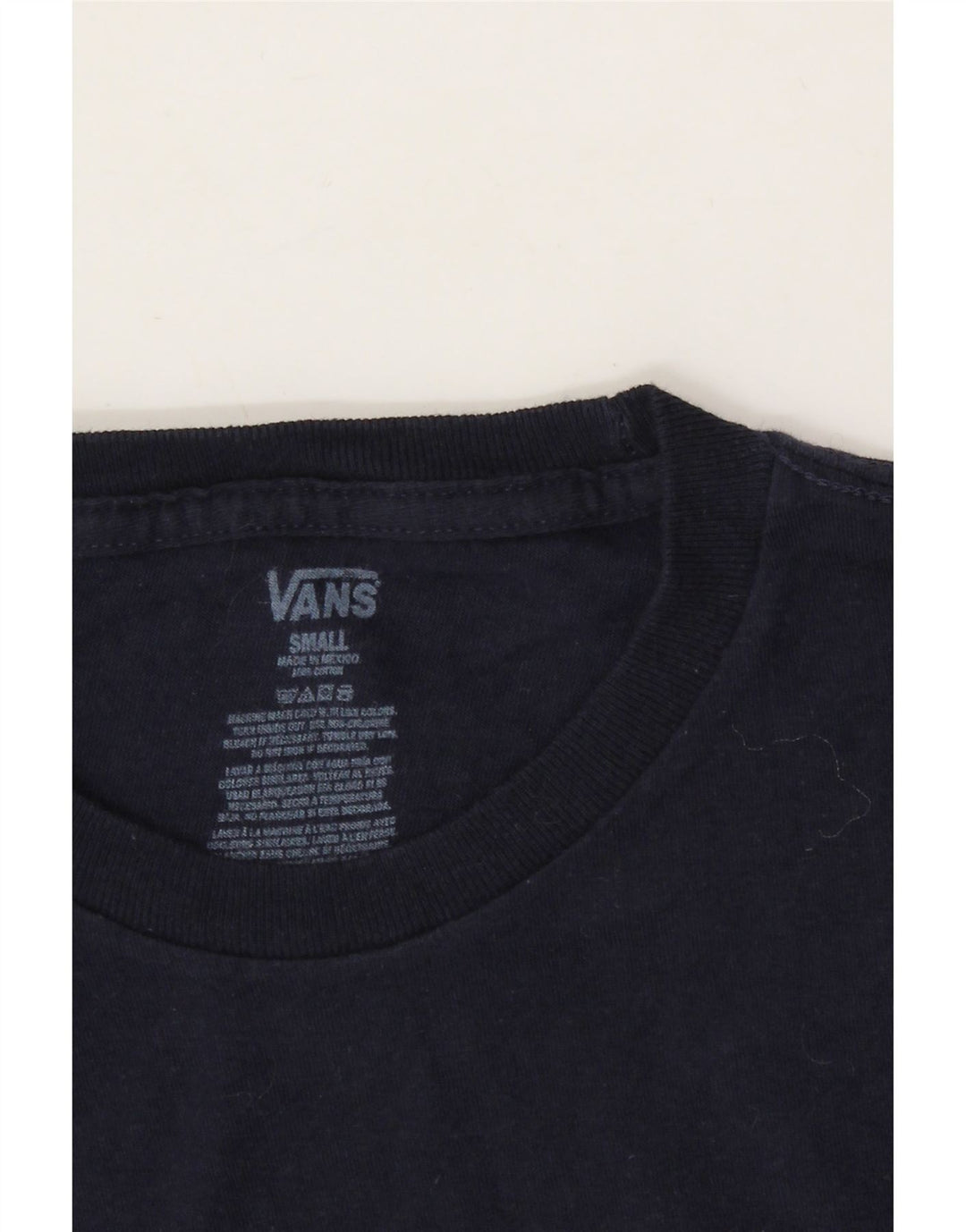 VANS Mens Graphic T-Shirt Top Small Navy Blue Vintage Vans and Second-Hand Vans from Messina Hembry 