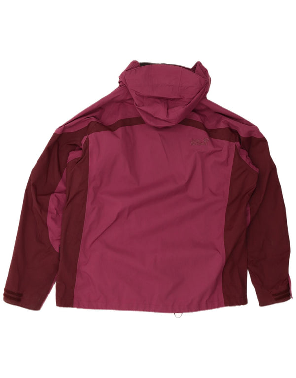 JACK WOLFSKIN Womens Oversized Rain Jacket UK 18/20 XL Burgundy