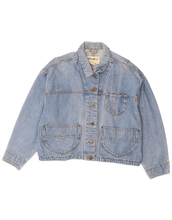 EDDIE BAUER Womens Oversized Denim Jacket UK 14 Medium Blue Cotton