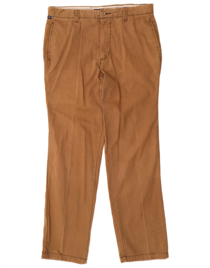 DOCKERS Mens Classic Fit Straight Chino Trousers W34 L32 Beige Cotton