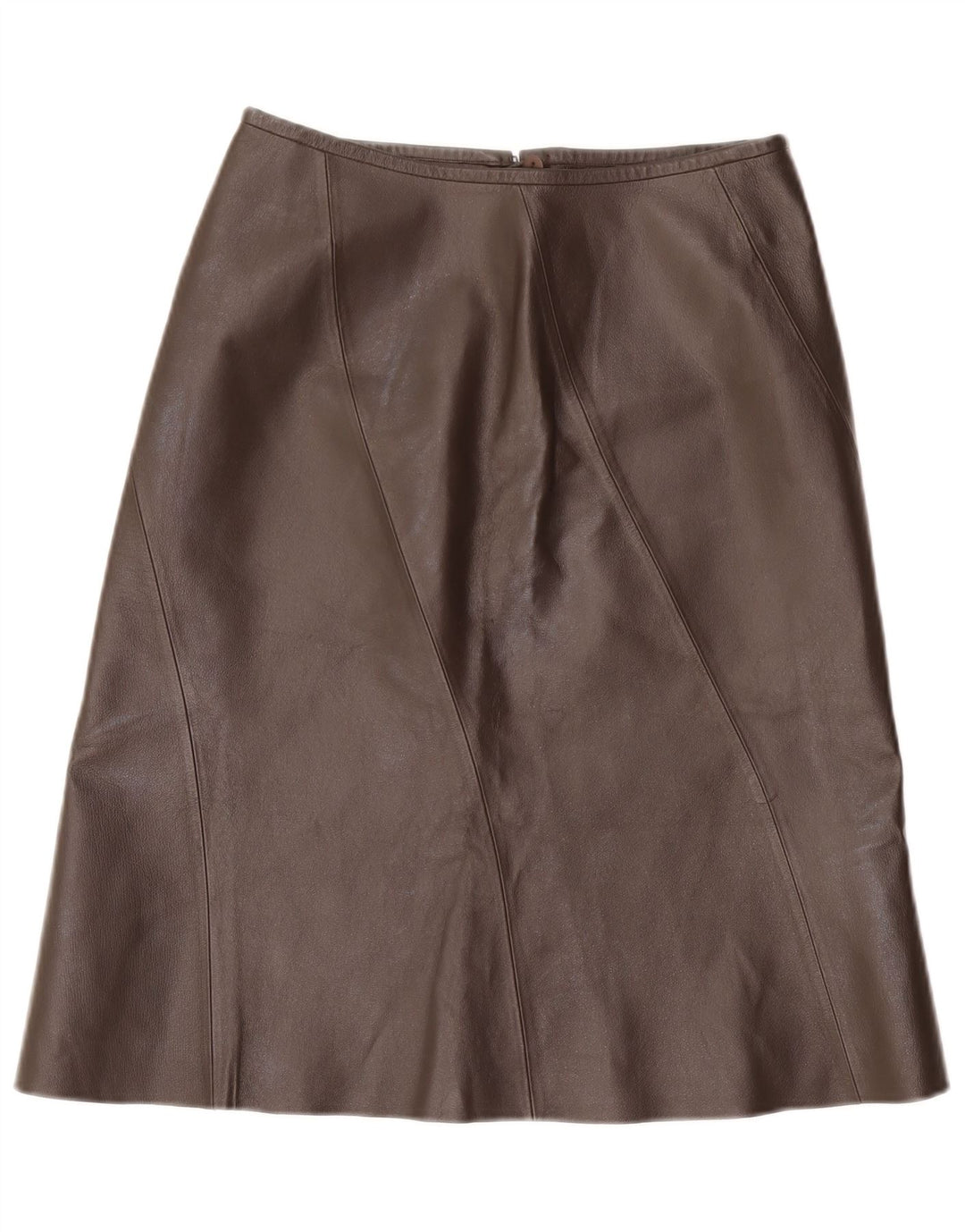 VINTAGE Womens Leather Skirt UK 12 Medium W28 Brown Leather