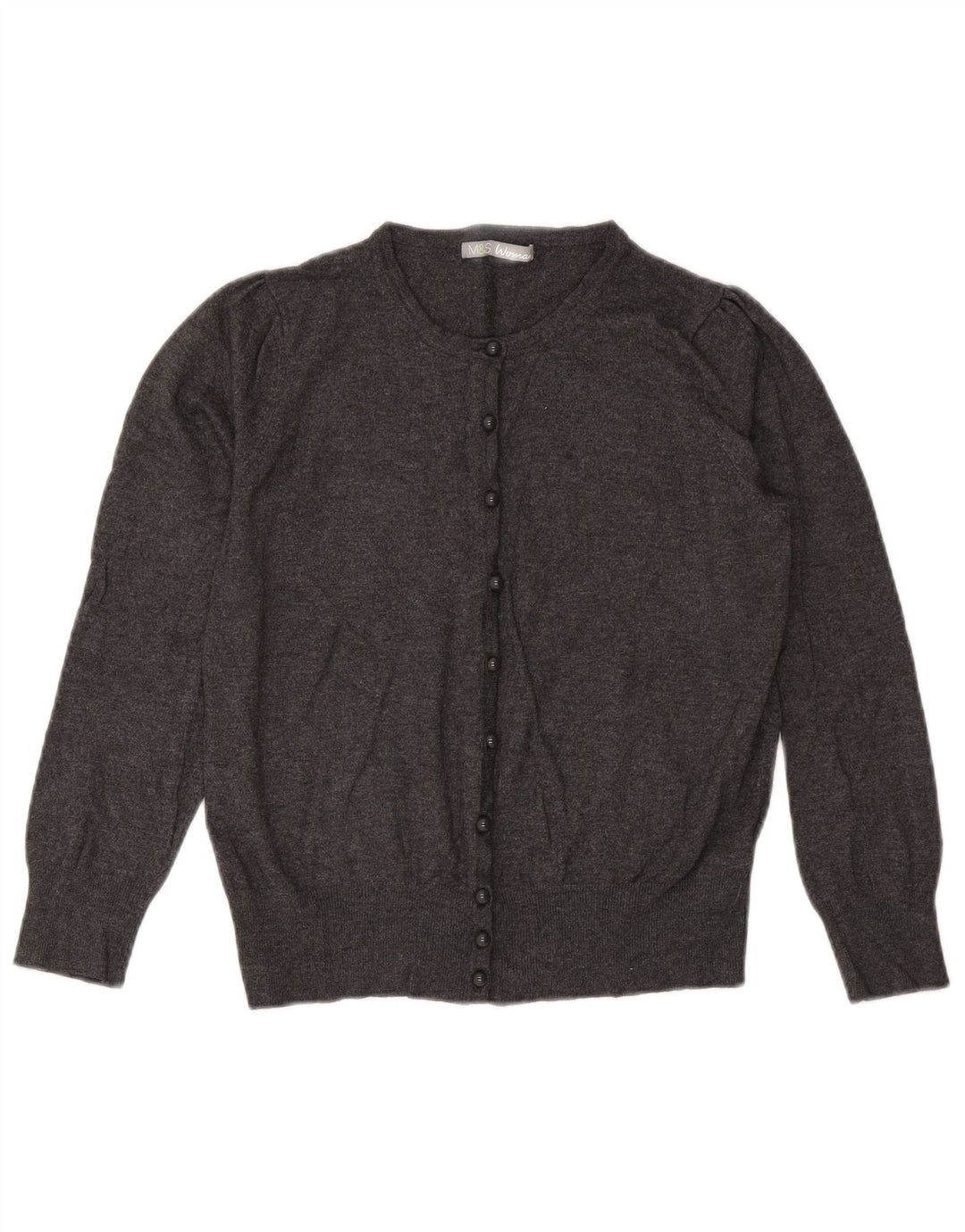 Marks & Spencer Womens Crop Cardigan Sweater UK 14 Medium Grey Viscose
