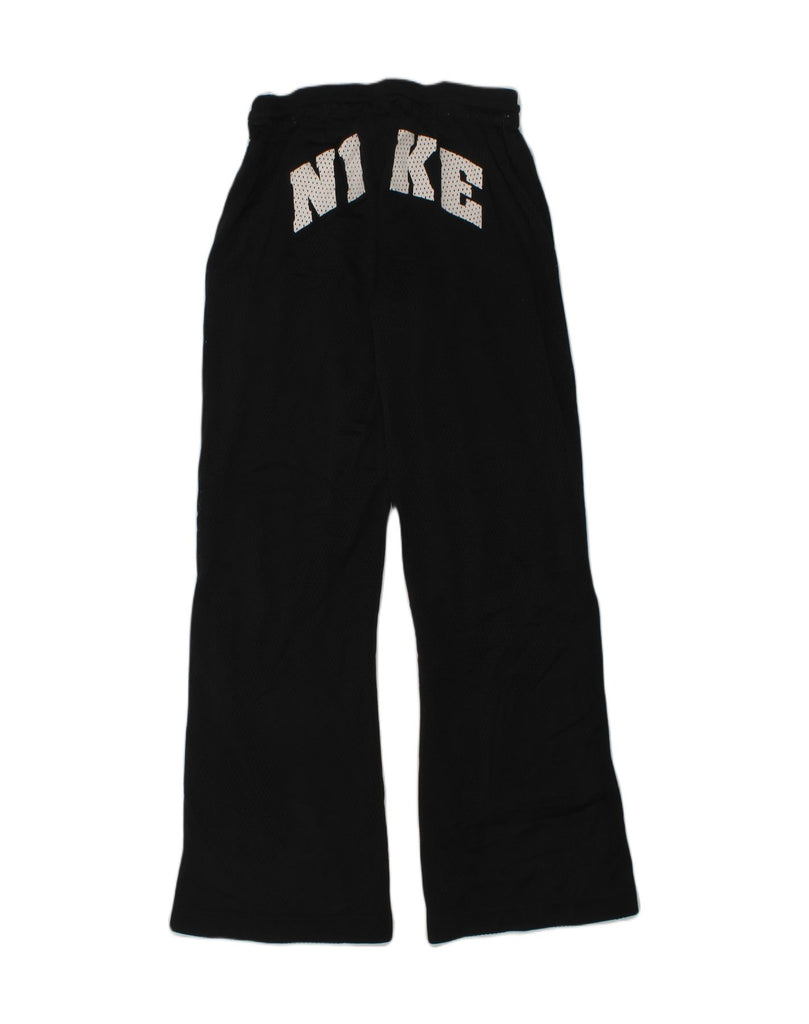 NIKE Girls Graphic Tracksuit Trousers 10-11 Years Medium Black Polyester | Vintage Nike | Thrift | Second-Hand Nike | Used Clothing | Messina Hembry 