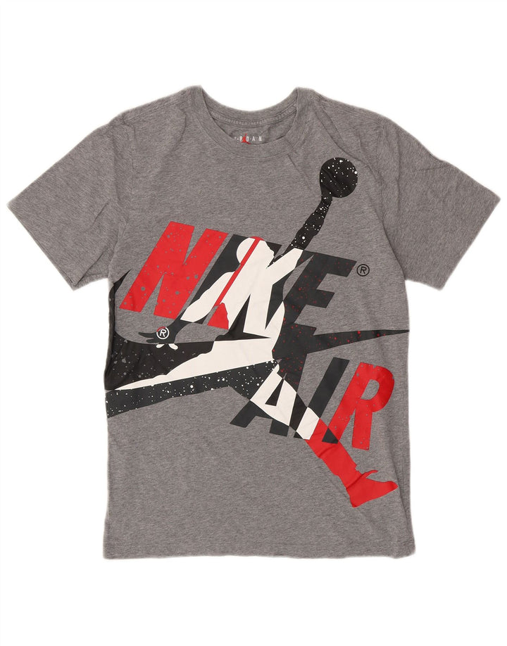Jordan Mens Graphic T-Shirt Top Small Grey Cotton