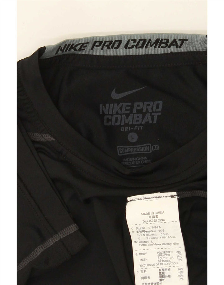 Nike Womens Dri Fit Graphic T-Shirt Top UK 16 Large Black Polyester