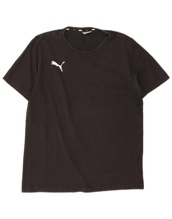 Puma Mens T-Shirt Top Medium Black Cotton