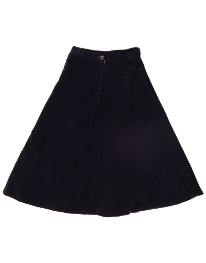 PIERRE D'ALBY Womens Corduroy 2 Piece Skirt Set UK 10 Small W24 Navy Blue