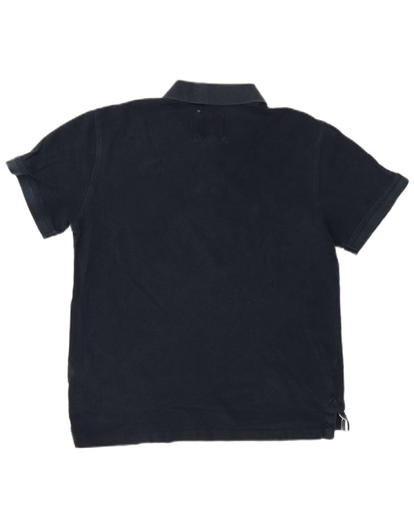 CREW CLOTHING Mens Polo Shirt Medium Navy Blue Cotton
