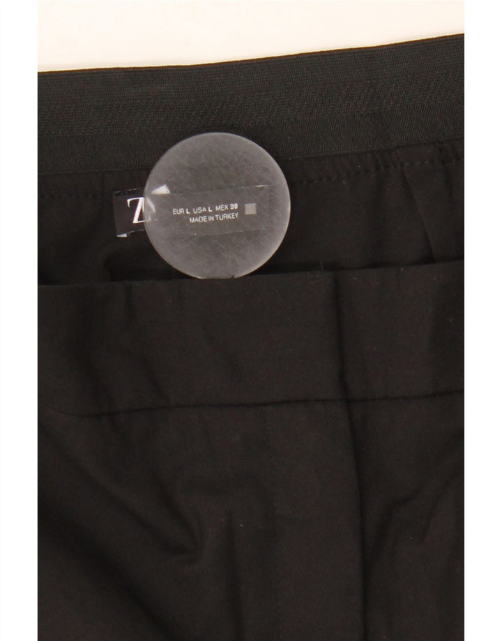Zara Womens Straight Chino Trousers Large W30 L27 Black