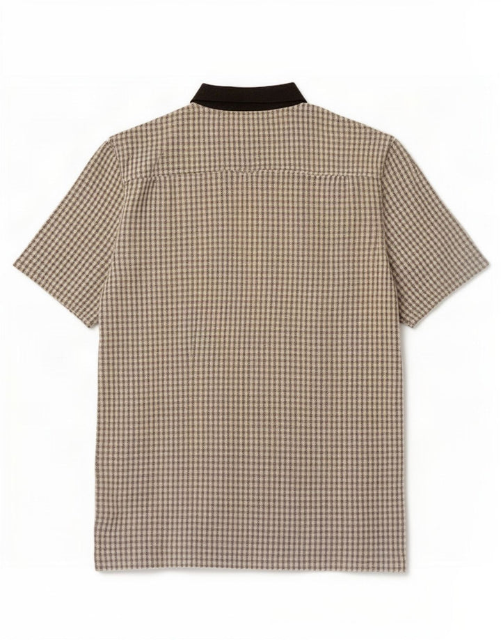 Cotton Republic Mens Short Sleeve Pullover Shirt Large White Check